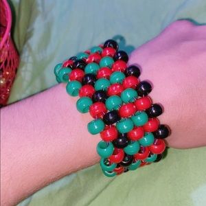 8layer Kandi bracelet, simple Christmas colored kandi